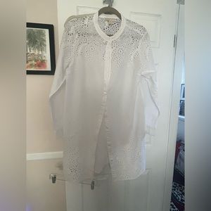Summer white eyelet duster
